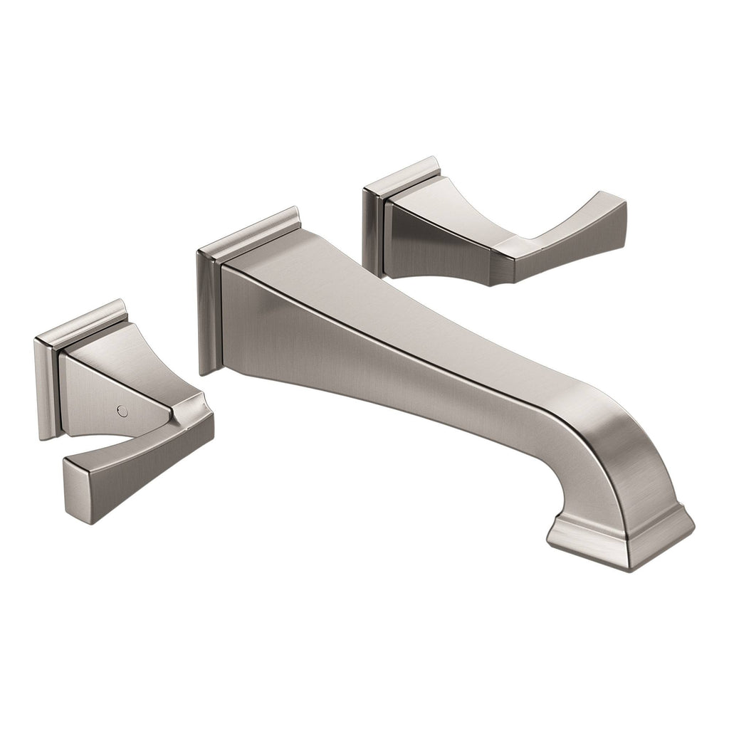 Two Handle Wall Mount Bathroom Faucet Trim Stainless S12762