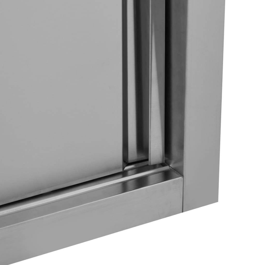 Stainless Steel Kitchen Wall Cabinet with Sliding Doors A7696