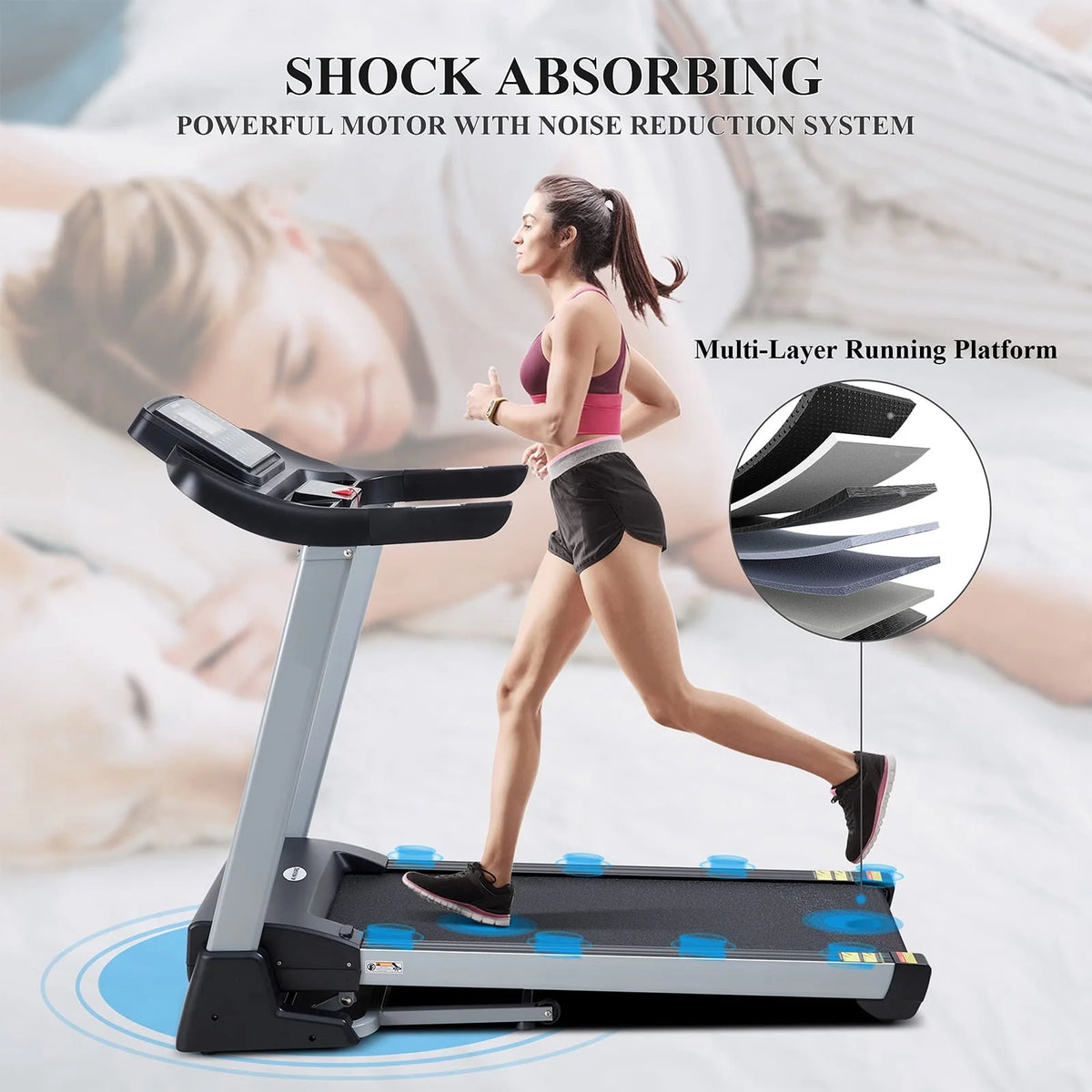 Folding Treadmill with 15% Electric Incline Y61454