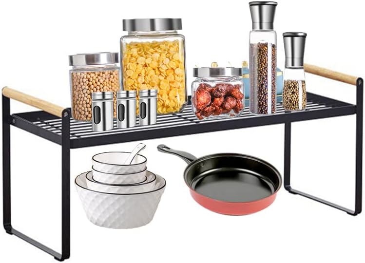 White Stackable Countertop Shelf Spice Rack Y266579