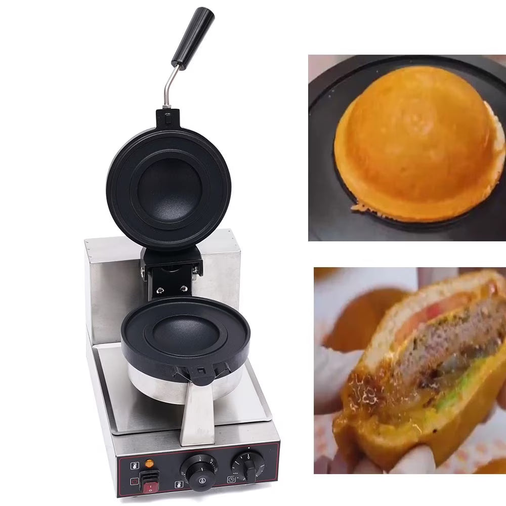 Electric Burger Waffle Maker Non Stick Panini Press Machine 1000W Single Head K5017