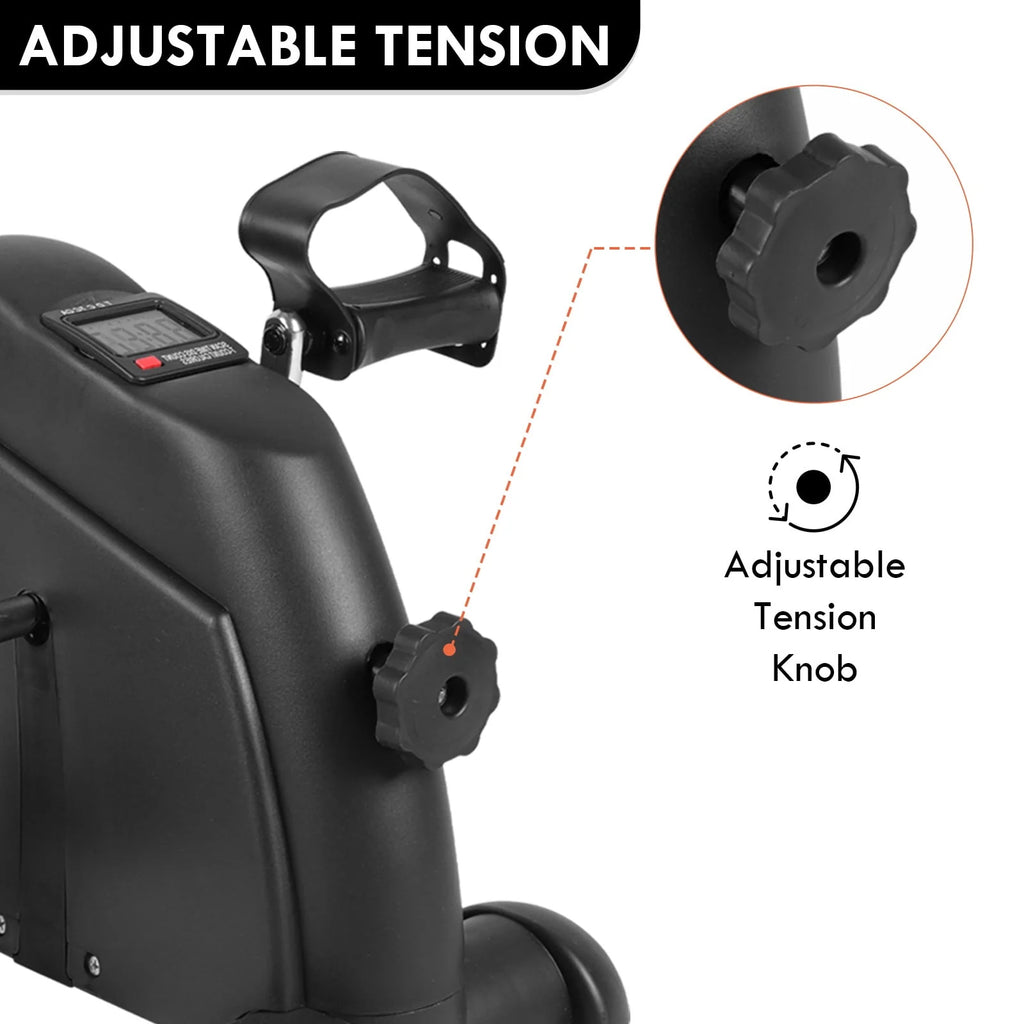 Black Under Desk Exercise Bike with LCD Display O428361