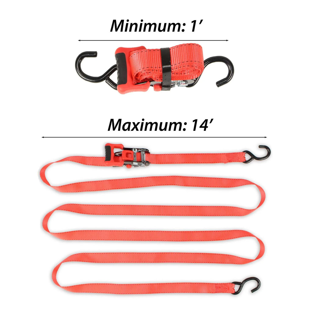 (2 Pack) Sliding Ratchet Strap with Vinyl Coated S Hook X800