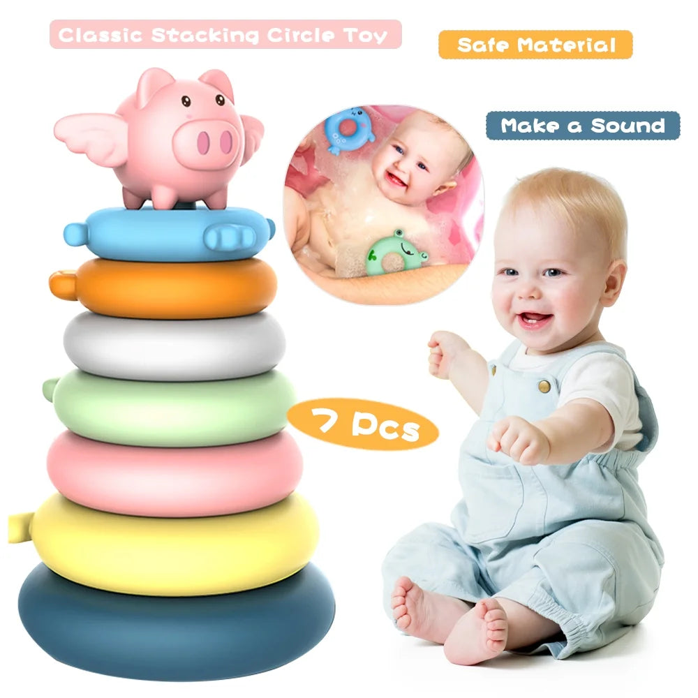 7 Pcs Soft Circle Stacker Toy Q520578