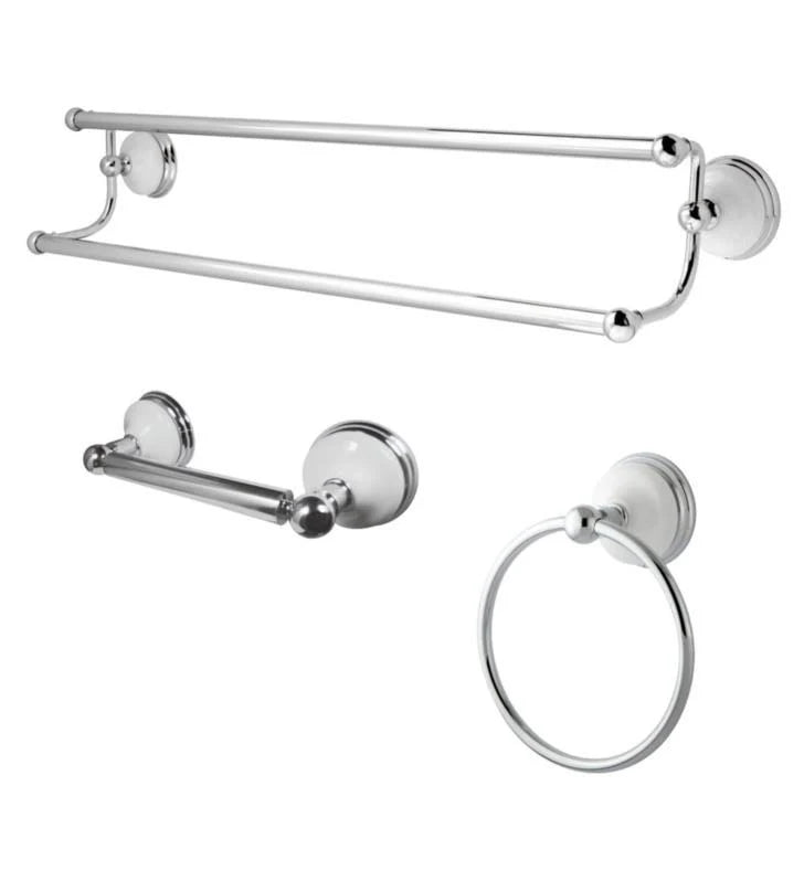 Victorian 3-Piece Bathroom Hardware, Polished Brass I49531