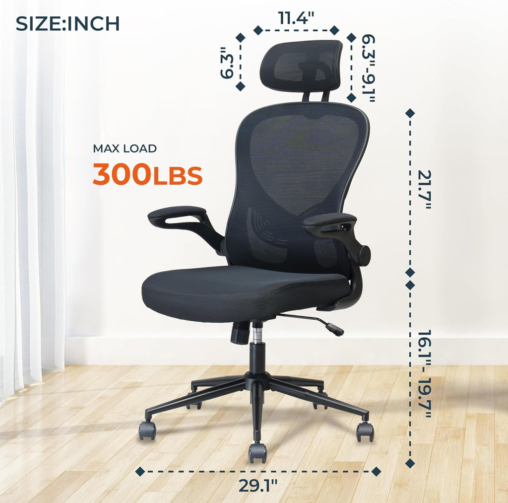 High Back Mesh Office Chair with Adjustable Lumbar Support Y382089