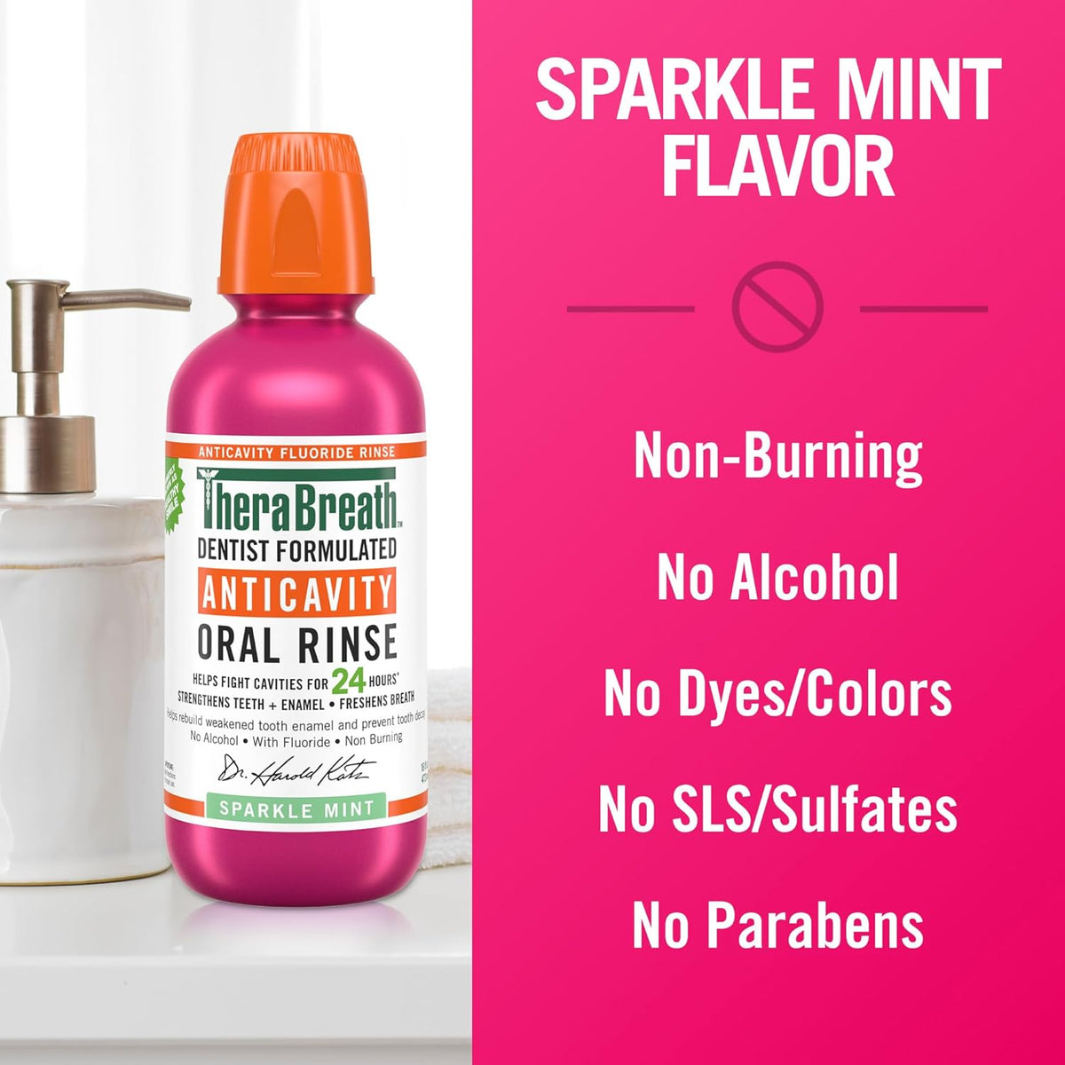Sparkle Mint Anticavity Fluoride Mouthwash, 16 Fl Oz (2-Pack) G154