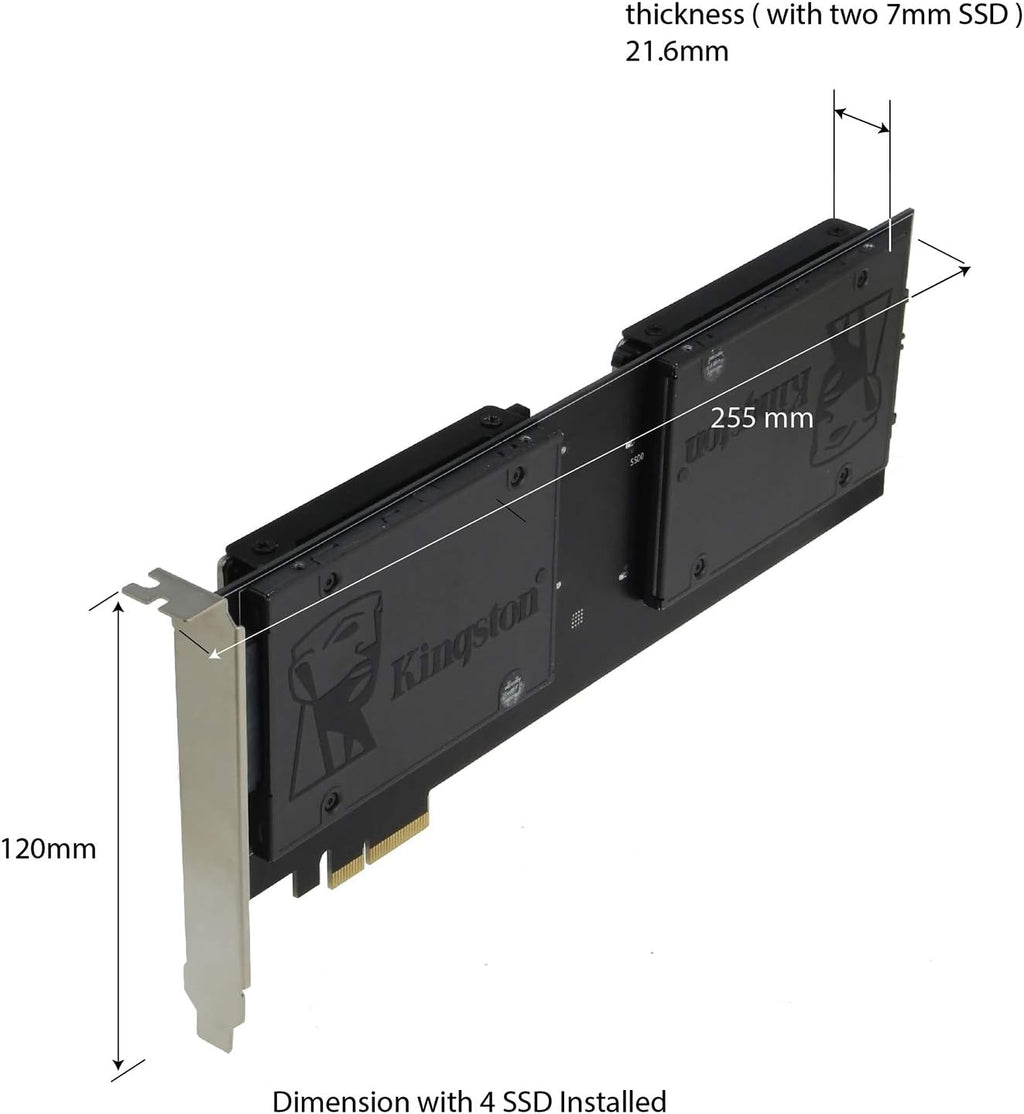 PCI Express Quad 2.5 Inch SATA SSD Controller Card F5968