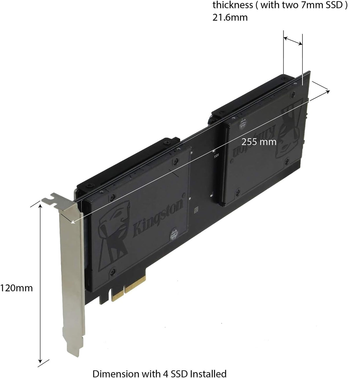 PCI Express Quad 2.5 Inch SATA SSD Controller Card F5968