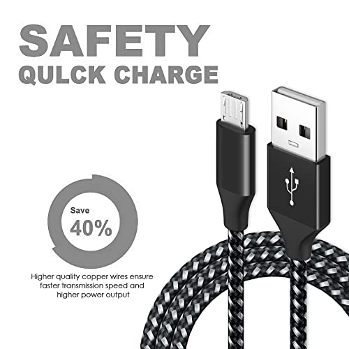3 Pack Nylon Braided Micro USB Cable A104597