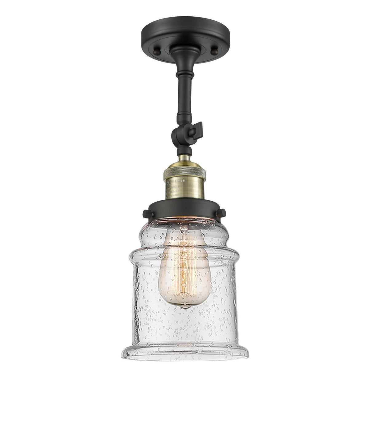 Black Brushed Brass Semi-Flush Mount Light V31634