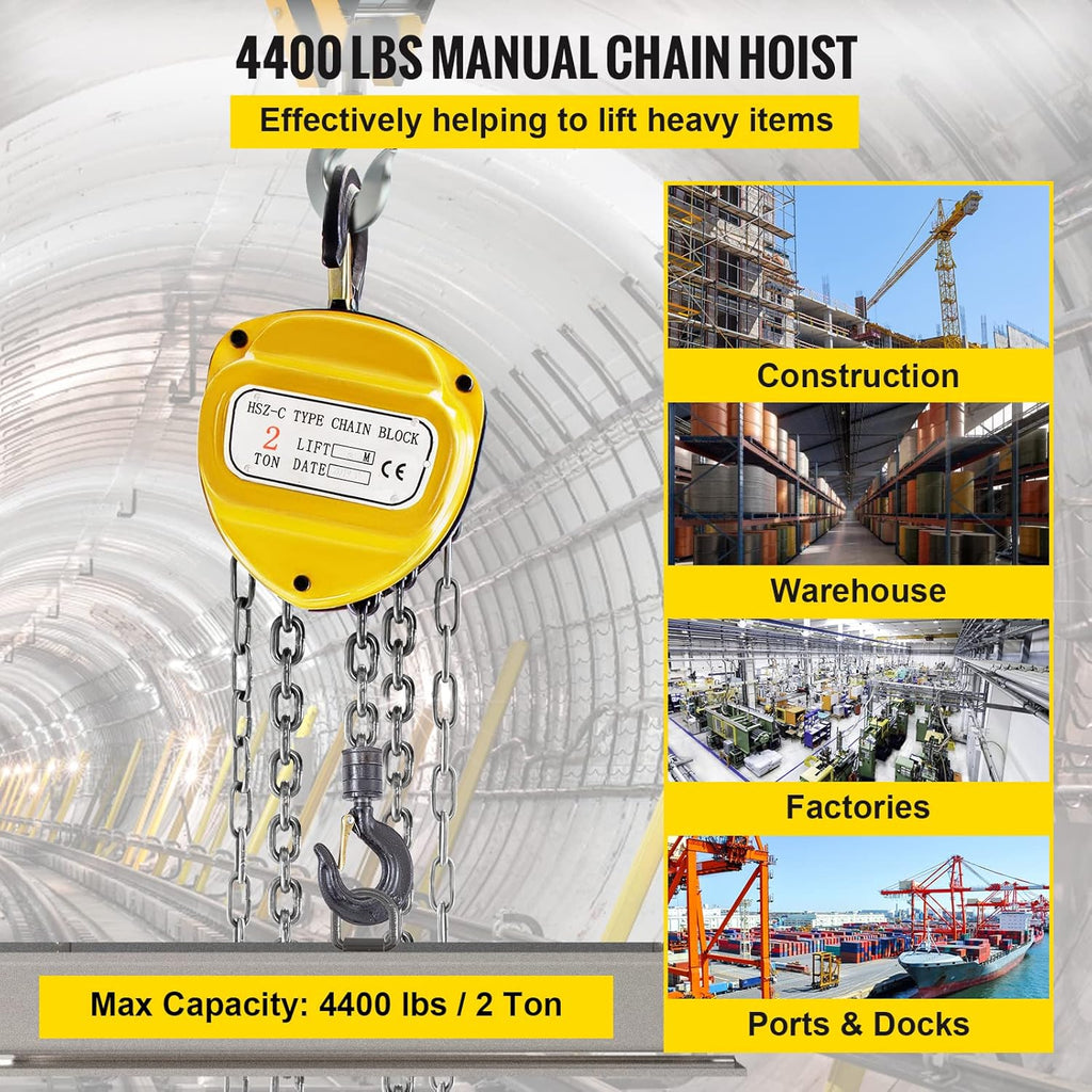 Yellow Pack of 2 Manual Chain Hoist S432704