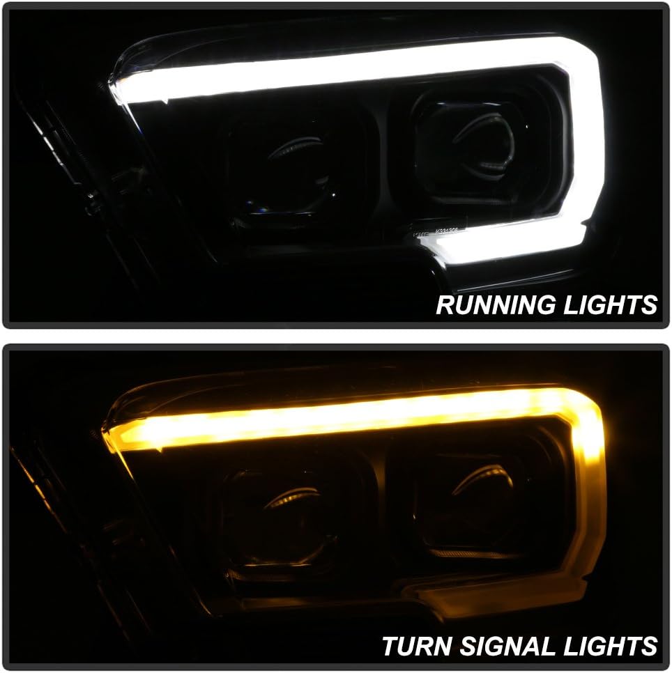2016-2019 Toyota Tacoma Black Housing LED Headlights K292