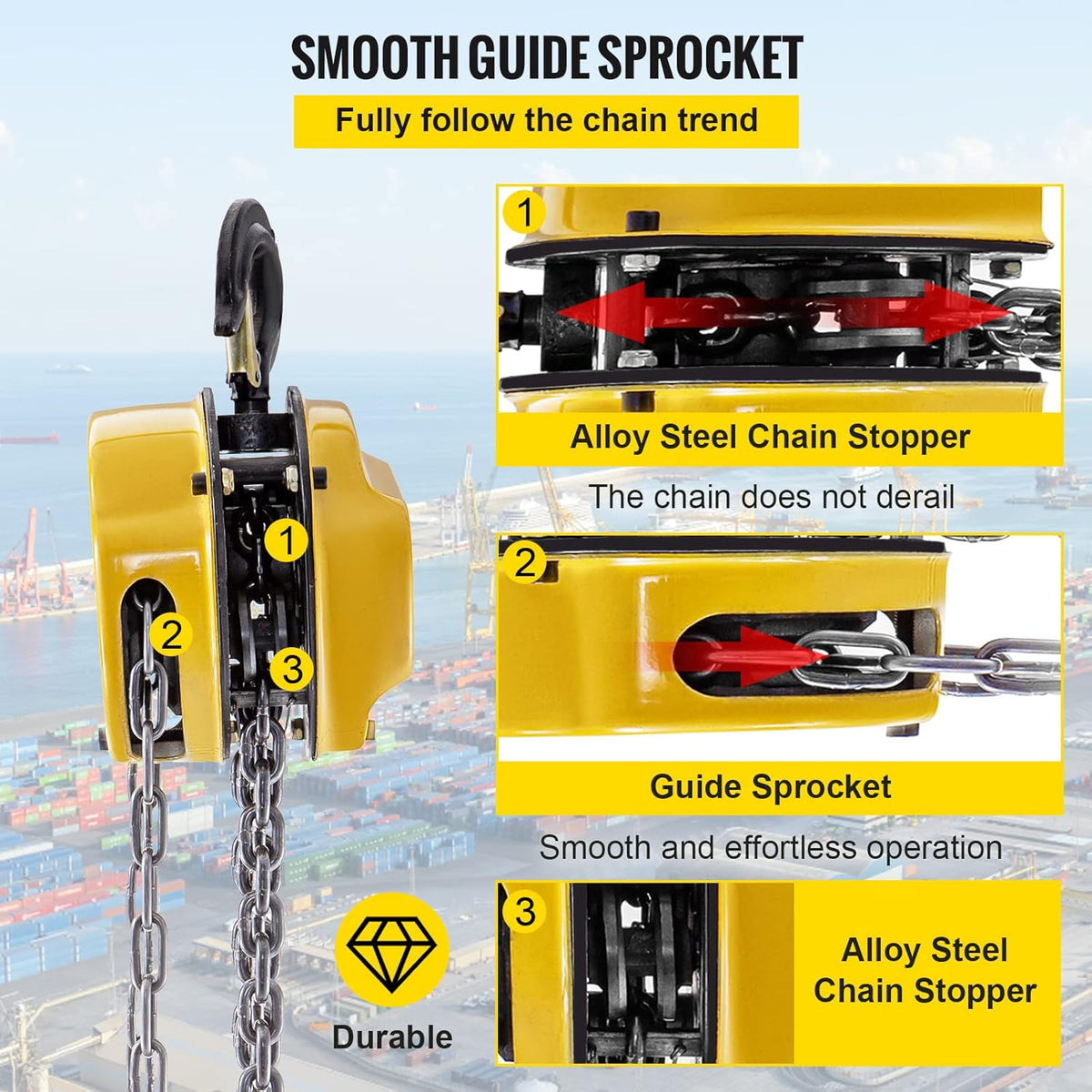 Yellow Pack of 2 Manual Chain Hoist S432704