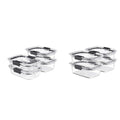 Glass Storage Set of 4 Food Containers, Clear, 3-Pack R283886