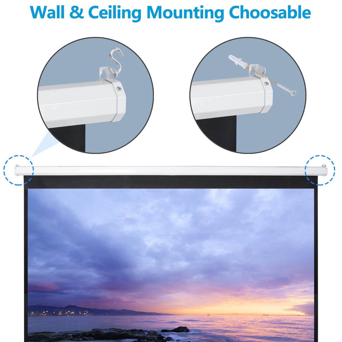 100 Diagonal 16:9 Projector Screen D185