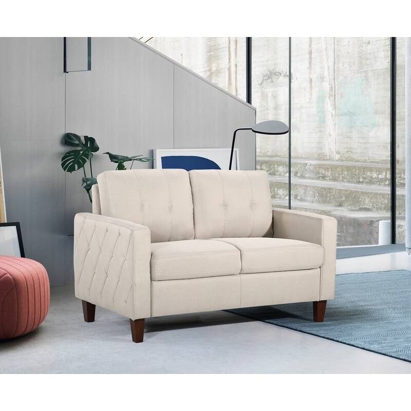 Tufted Mid-Century Loveseat - Beige S643