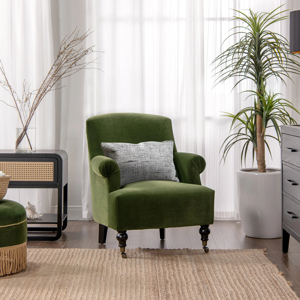 Olive Green Performance Velvet Accent Armchair M5126