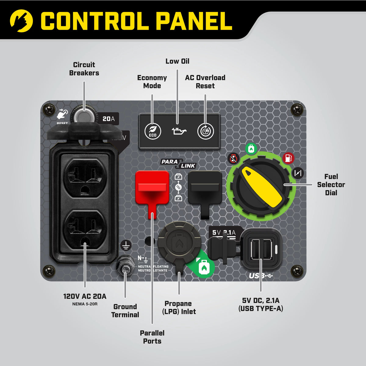 2500-Watt Dual Fuel Inverter Generator P276