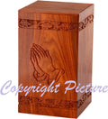 Solid Rosewood Cremation Urn with Hand-Carved Cross Design, Pack of 2 K959529