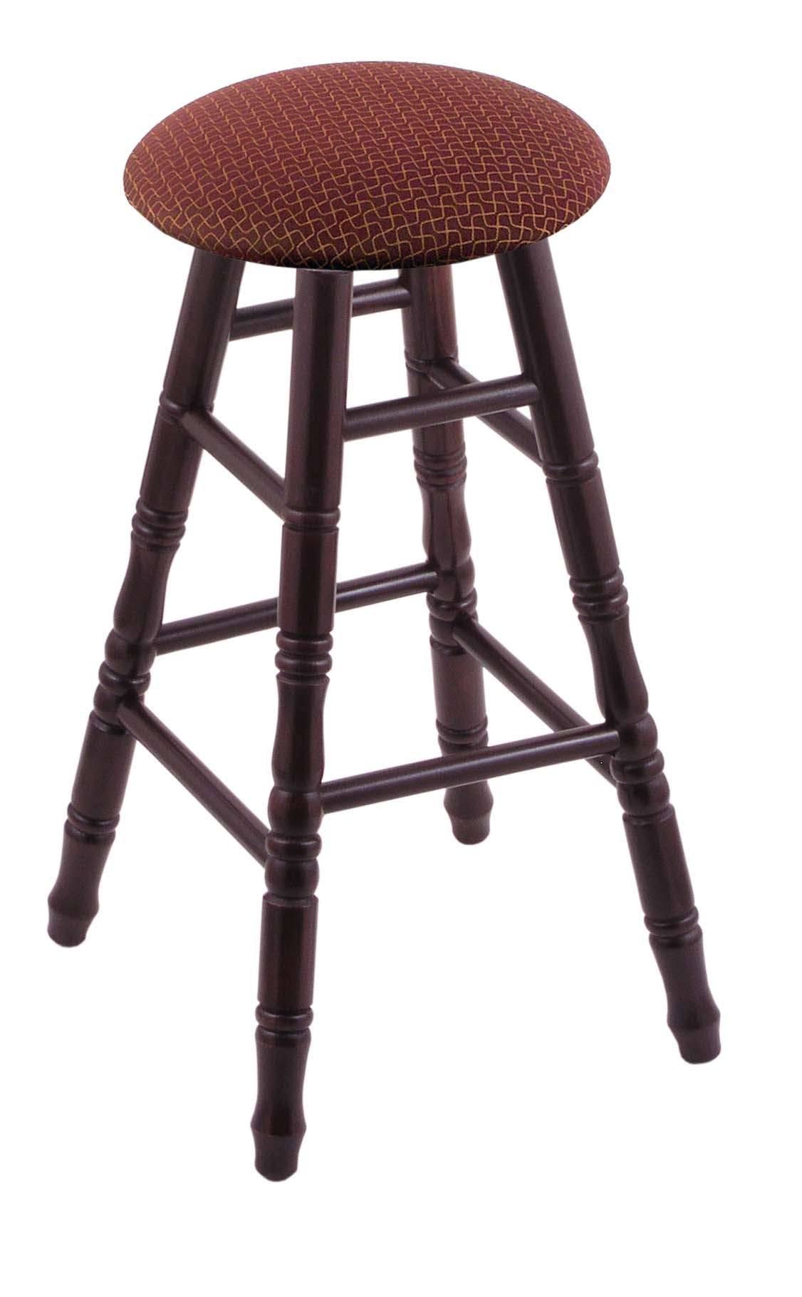 Dark Cherry Maple Bar Stool with Paprika Seat N18184