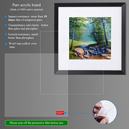 10x10 Black Solid Wood Picture Frame E166