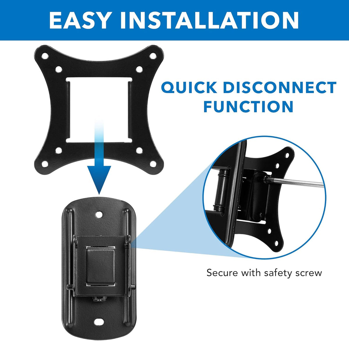 Small TV Monitor Wall Mount, VESA Compatible, 44lb Capacity, Pack of 2 X283
