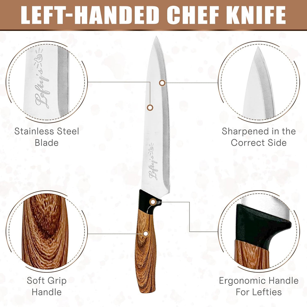 Left Handed Chef Knife - Stainless Steel Blade G370402
