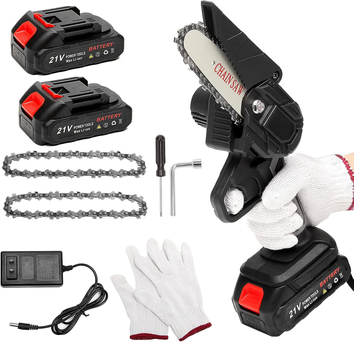 Mini Chainsaw Cordless 4 Inch, Pack of 2 A6129