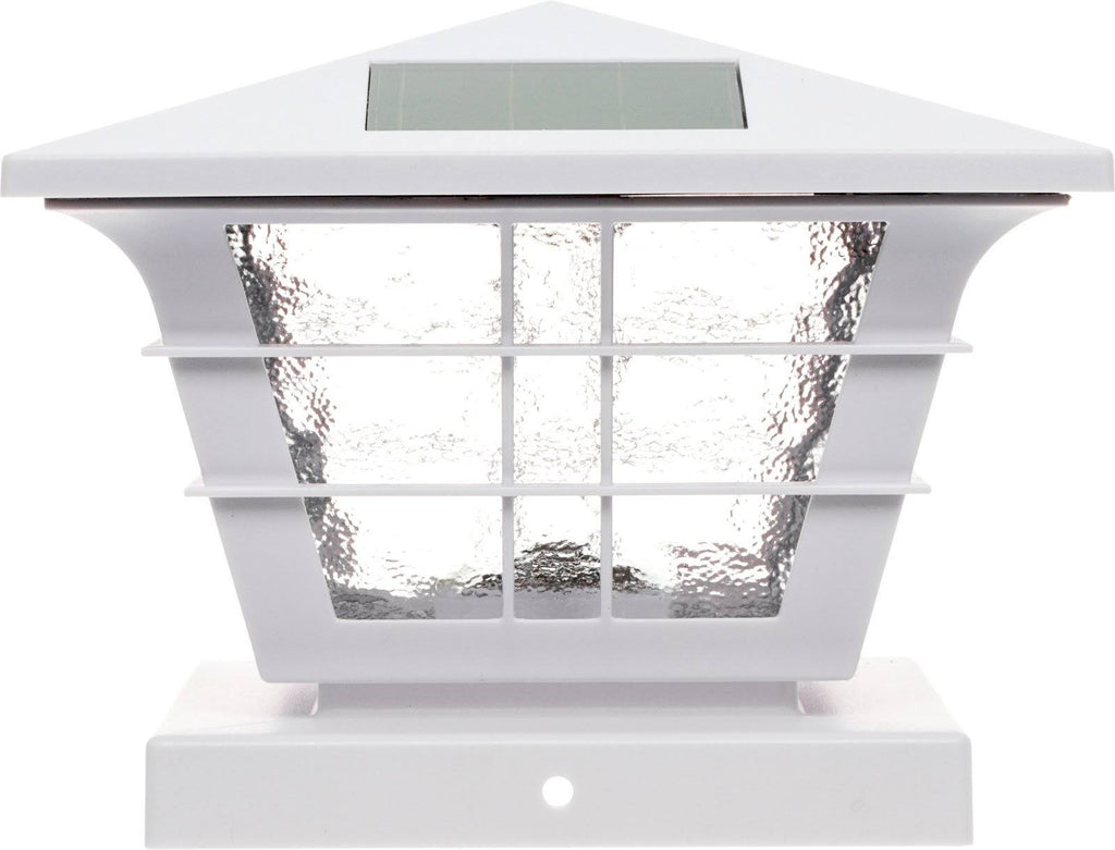 White 12 Pack Solar Post Cap Light with Base Adapter F704