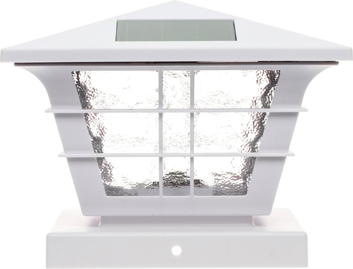 White 12 Pack Solar Post Cap Light with Base Adapter F704