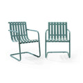 White 2 Pc Outdoor Metal Armchair Set X980826