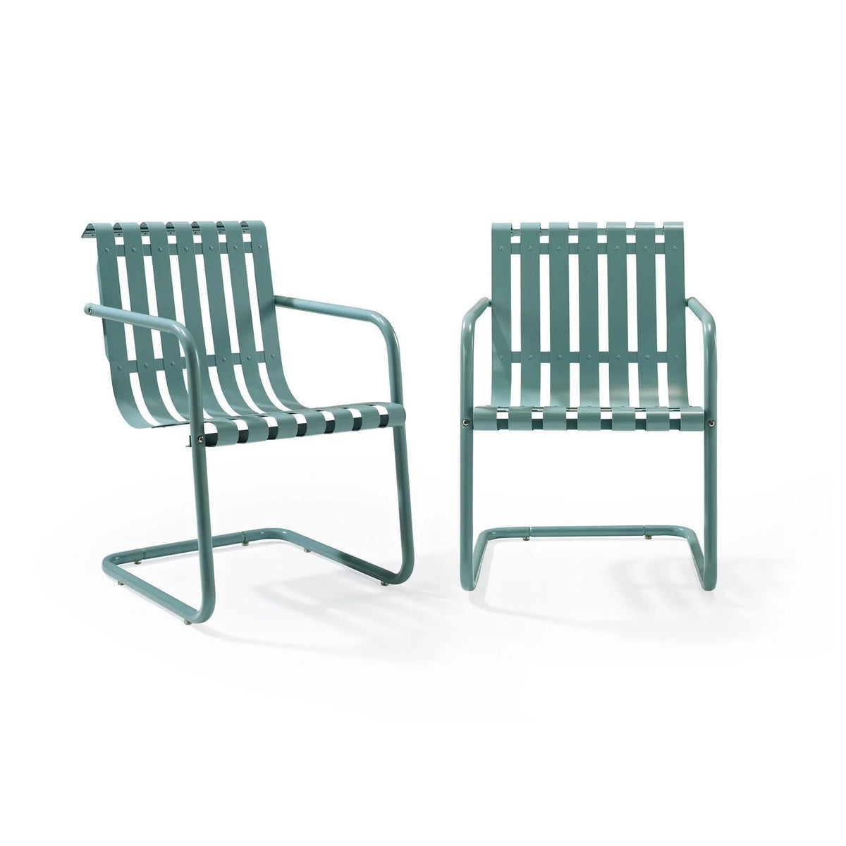 White 2 Pc Outdoor Metal Armchair Set X980826