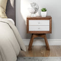 Walnut and White Two-Tone Nightstand S98603