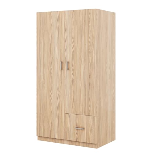 3 Door Wardrobe with Mirror and Hanging Rod X169776