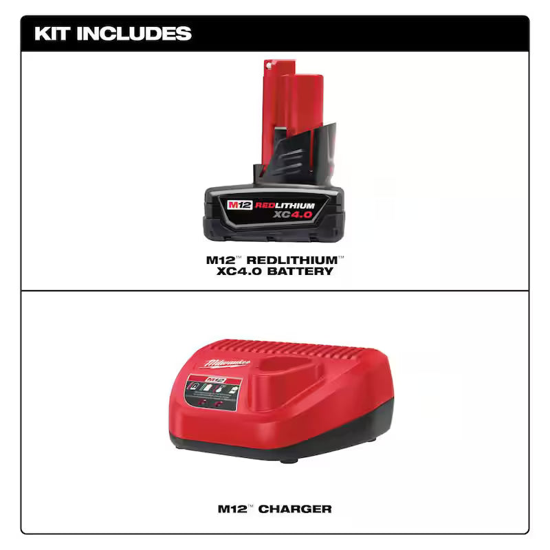 12-Volt Lithium-Ion Battery Pack 4.0 Ah and Charger Kit M4701
