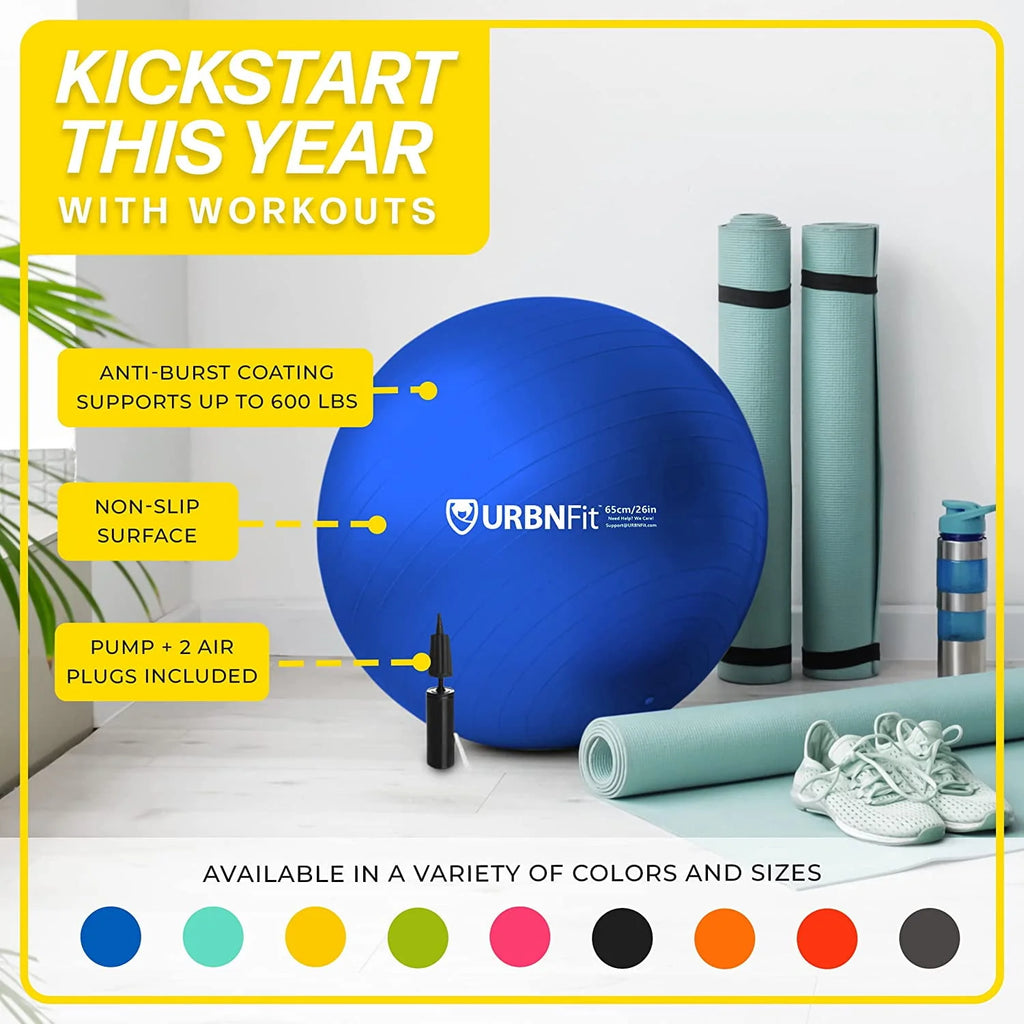 Black 75CM AntiBurst Exercise Ball Q103