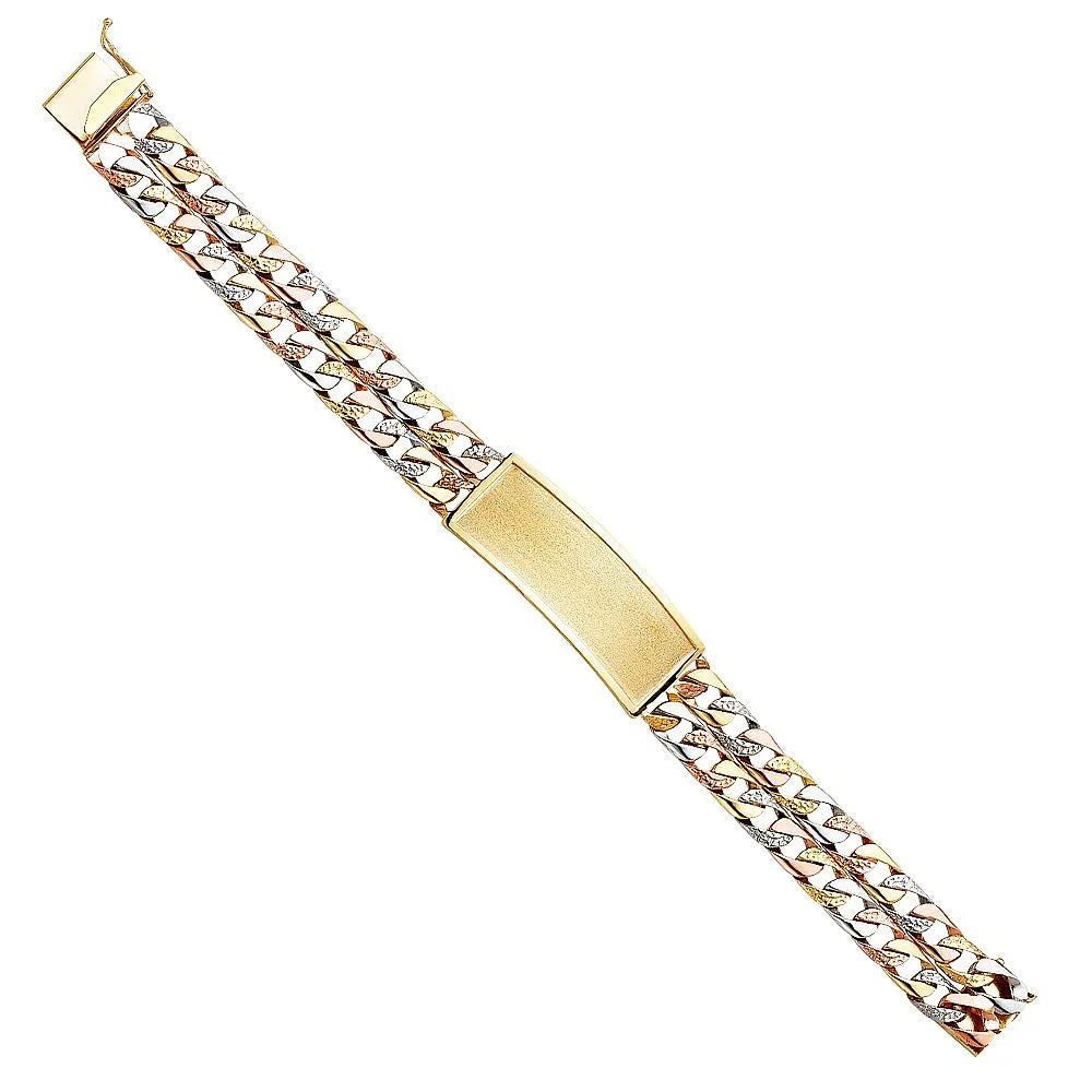 14K Nugget Cuban Link ID Bracelet - 8.5" G578