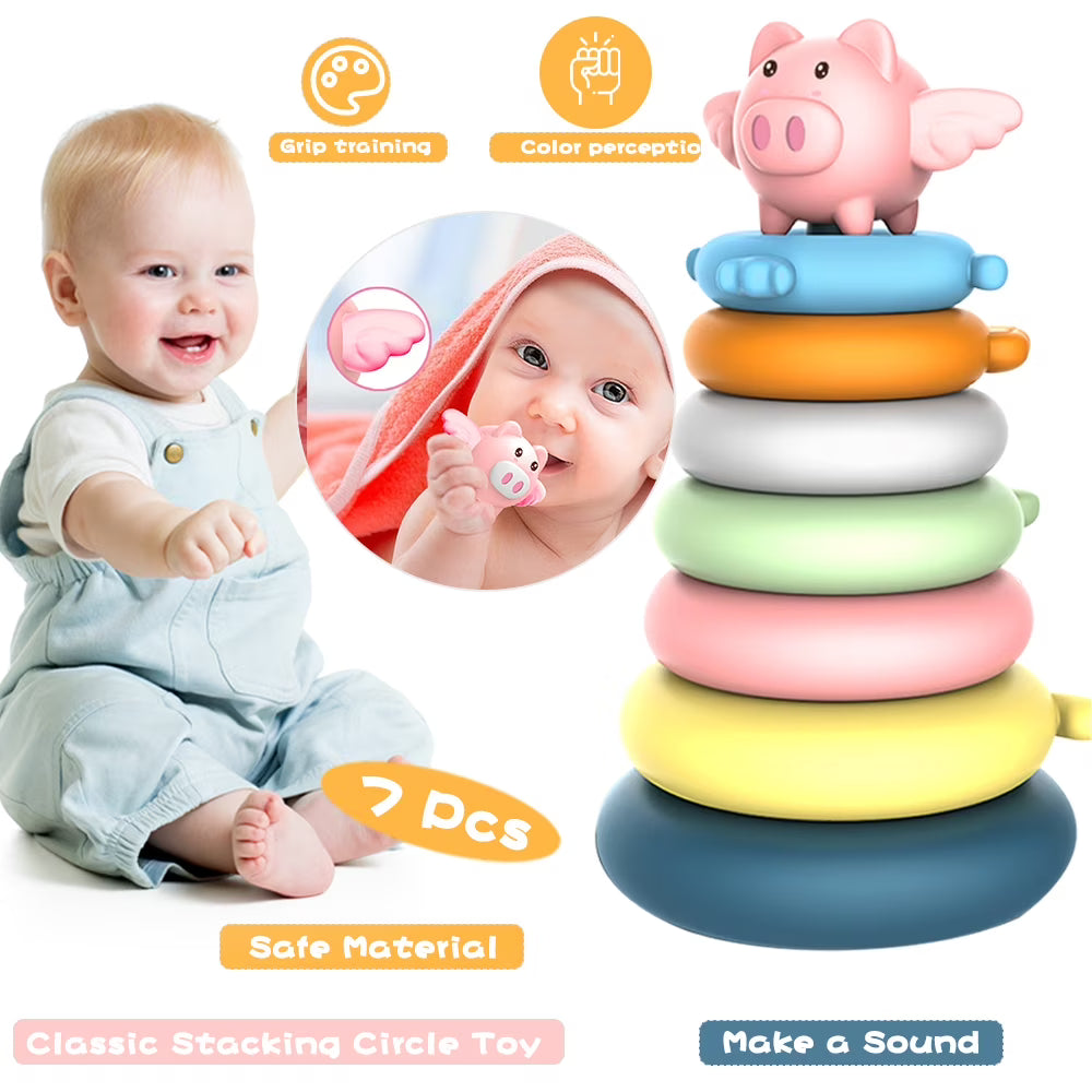 7 Pcs Soft Circle Stacker Toy Q520578