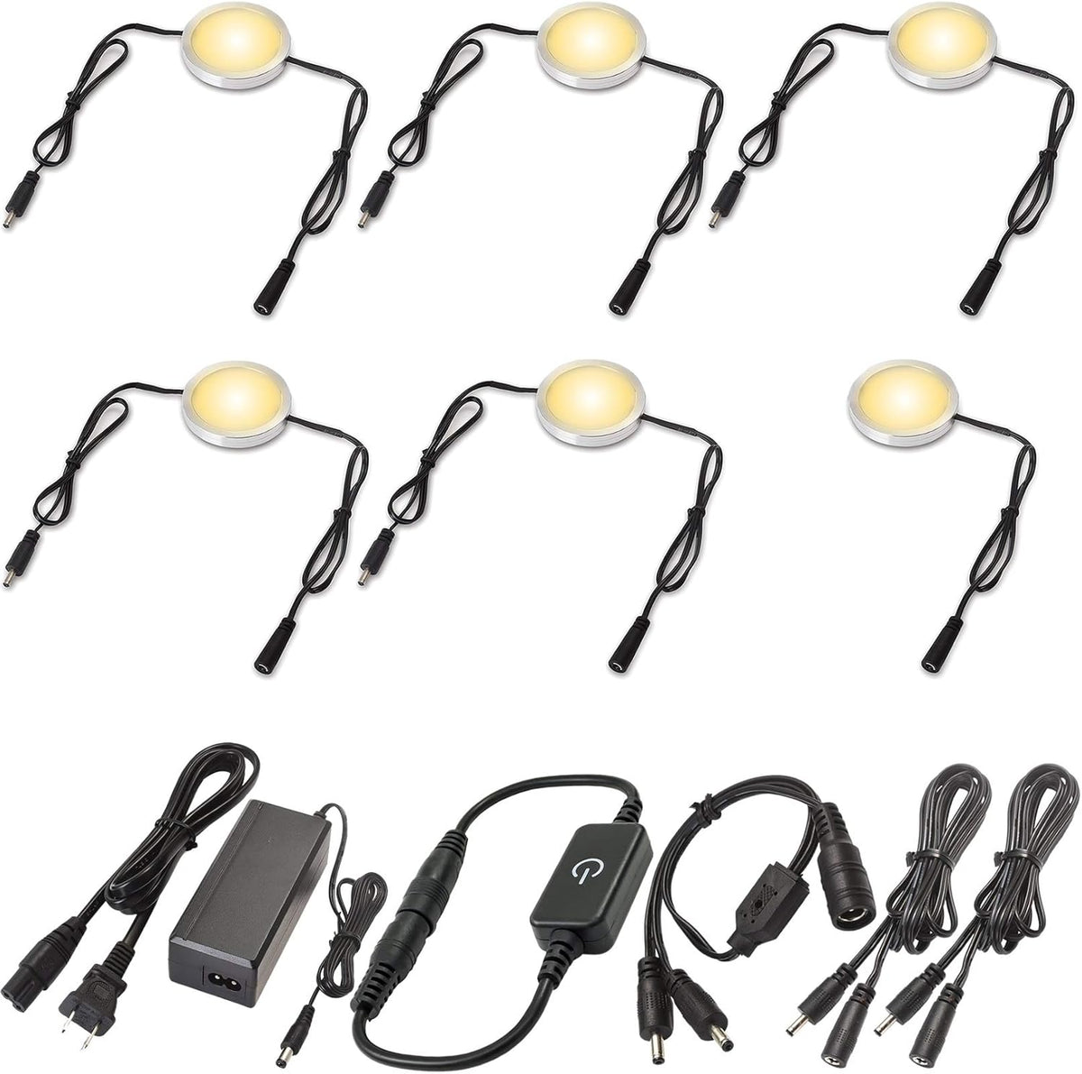 Under Cabinet LED Lighting Kit, Touch Dimmable, 12 Lights, Warm White V582