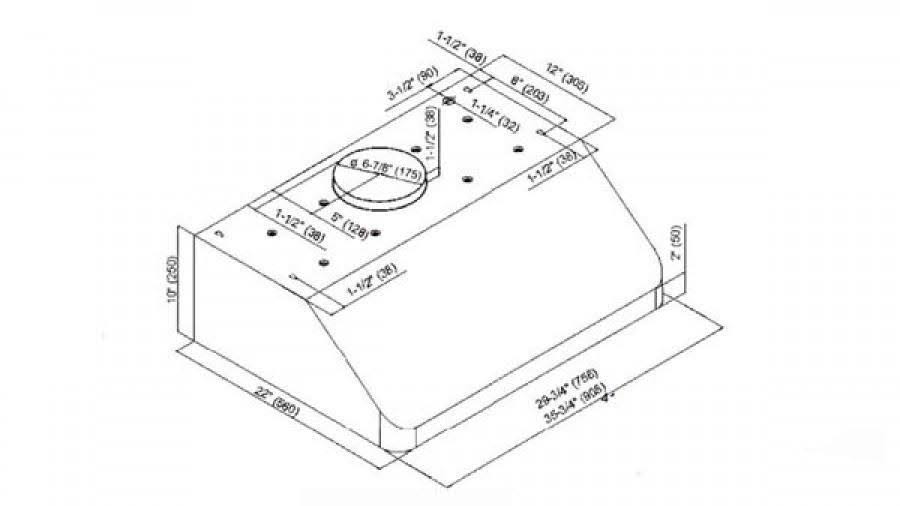 36x22 Under Cabinet Stainless Steel Range Hood X745
