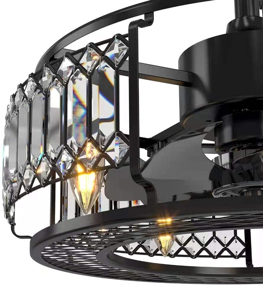 Black Industrial Ceiling Fan with Light Remote Z455