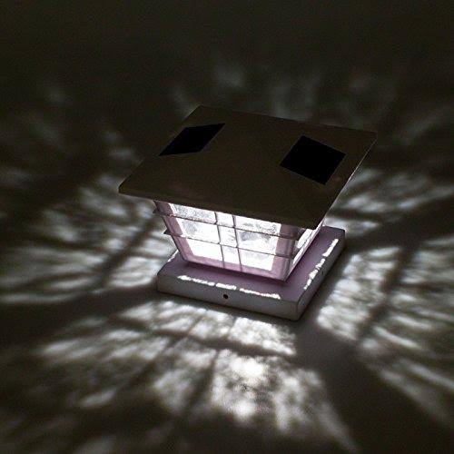 White 12 Pack Solar Post Cap Light with Base Adapter F704