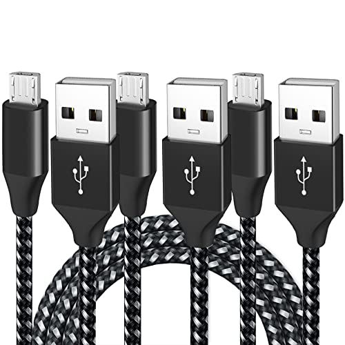 3 Pack Nylon Braided Micro USB Cable A104597