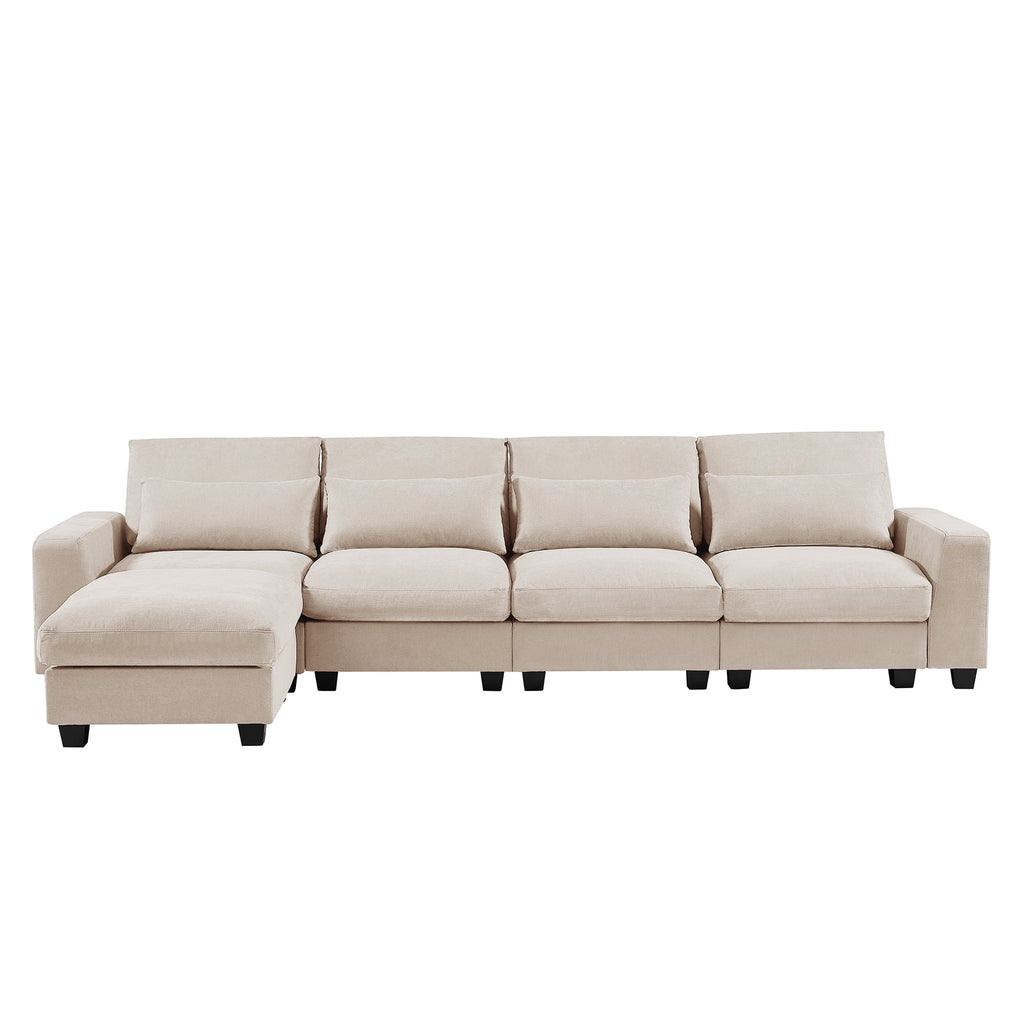 Modern L-Shape Feather Filled Sectional Sofa with Reversible Chaise G36843