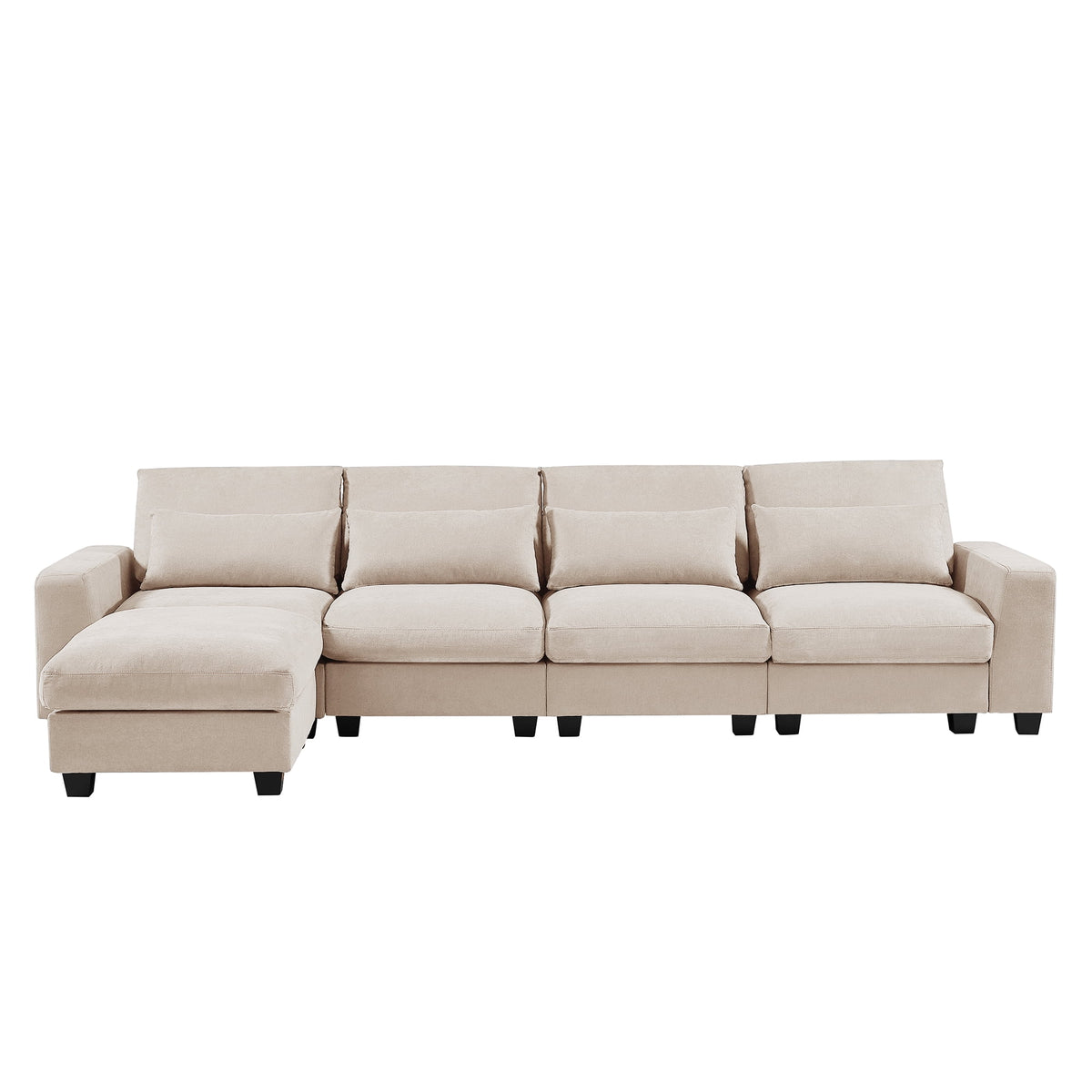 Modern L-Shape Feather Filled Sectional Sofa with Reversible Chaise G36843