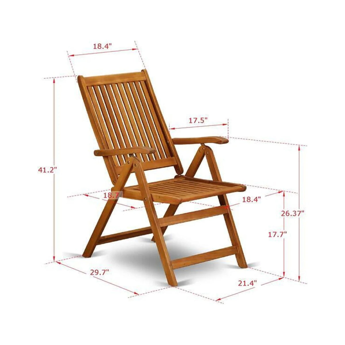 5 Pc Acacia Outdoor Table and Chairs J5199
