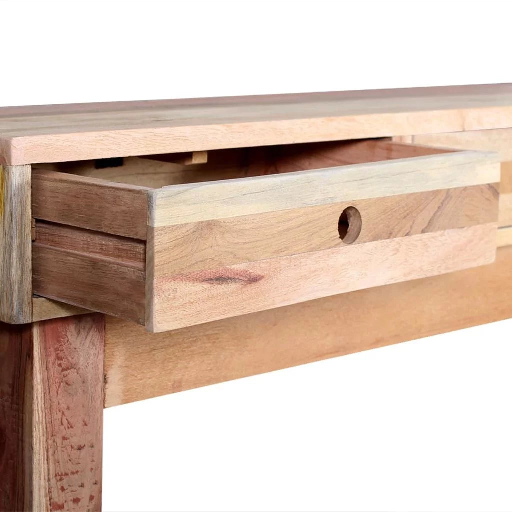 Console Table with 3 Storage Drawers Reclaimed Wood K274