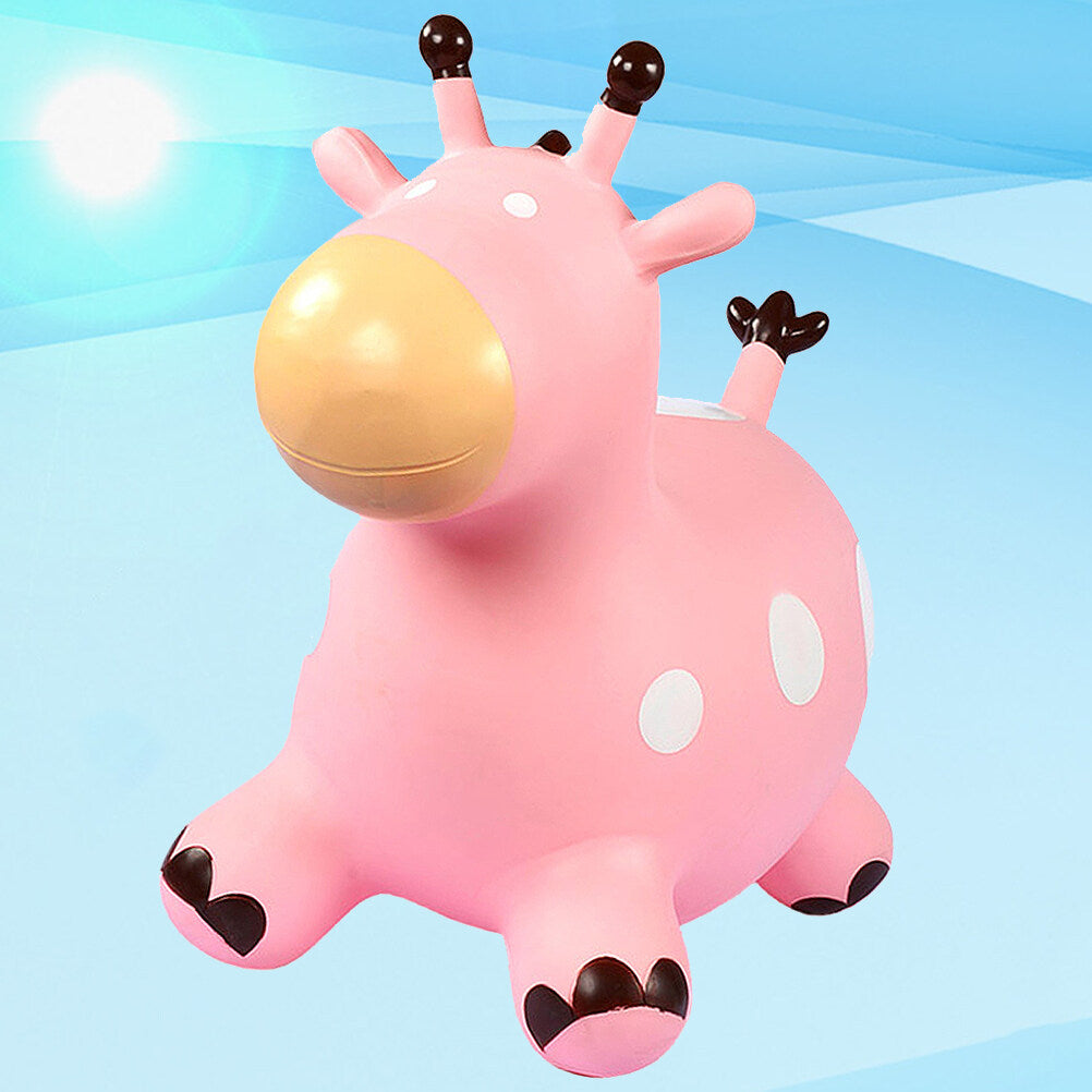 Inflatable Jumping Horse Toy with Air Pump (Pink) S6084