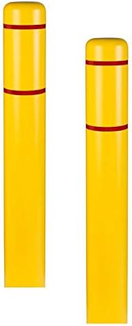 Yellow White Reflective Bollard Cover Pack of 2 S17988